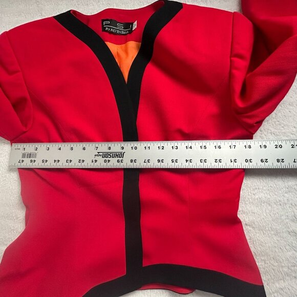 Vintage PSI By Alvin Bell Union Made Womens Red Wool Blazer Size 10 USA-Made - Picture 7 of 11